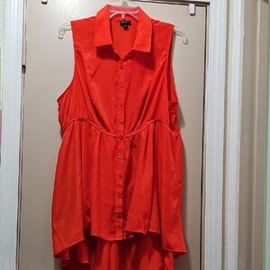 Torrid Red Button Down Shirt